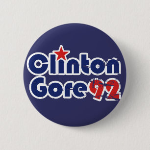 Vintage 90s Clinton Gore 1992 Button