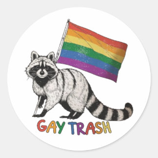 Vintage 90s Funny Racoon  Classic Round Sticker