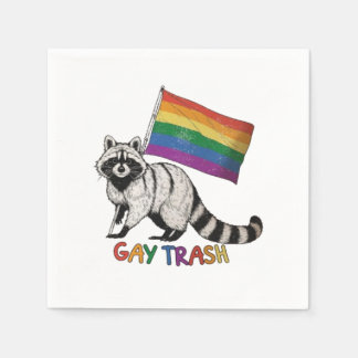 Vintage 90s Funny Racoon Napkins