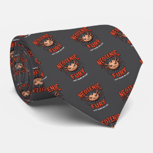 Vintage 90s Heavy Metal Axolotl Band Tour Parody Neck Tie