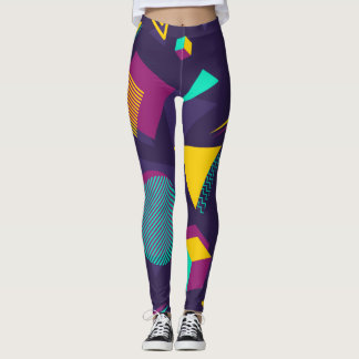 Vintage 90s Memphis-Style Pattern Leggings