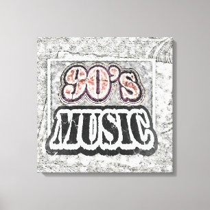 Vintage 90's Music - Wrapped Canvas Print