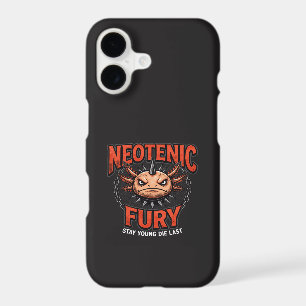 Vintage 90s style Axolotl Skateboard Rad neon iPhone 17 Case