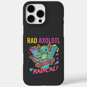 Vintage 90s style Axolotl Skateboard Rad neon iPhone 16 Pro Max Case