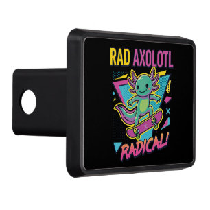 Vintage 90s style Axolotl Skateboard Rad neon Hitch Cover