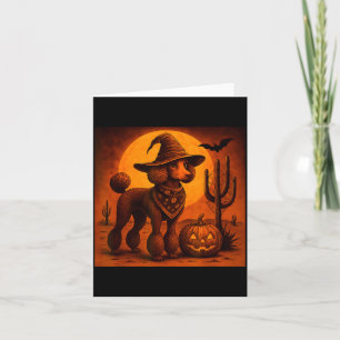 Vintage 90s Western Cowboy Poodle Dog Halloween Card