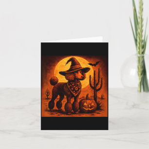 Vintage 90s Western Cowboy Poodle Dog Halloween Card