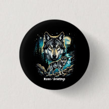 Vintage 90s Wolf Graphic Retro Wilderness Moon