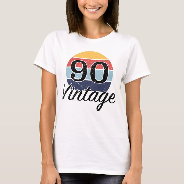 Vintage 90th Birthday Sunset T-Shirt (Front)