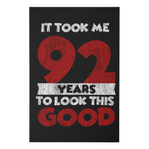 Vintage 92 Years Old Funny 92nd Birthday Gift Faux Canvas Print