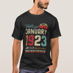 Vintage 99Th Birthday January 1923 99 Years Old T-Shirt