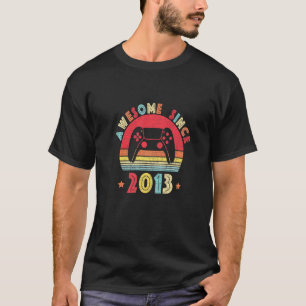 Vintage 9th Birthday Awesome Since 2013 Retro Game T-Shirt