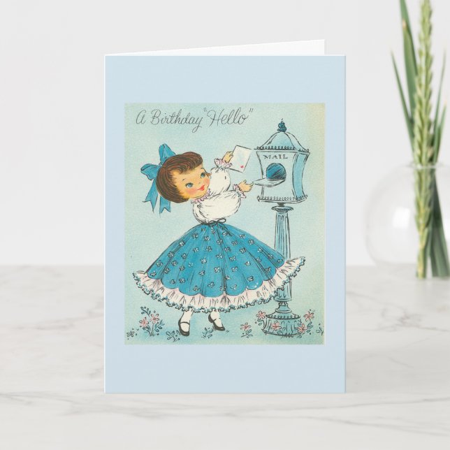 Vintage - A Birthday Hello, Card (Front)