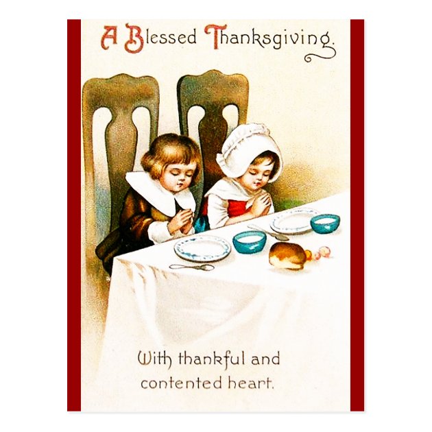 Vintage A Blessed Thanksgiving Postcard