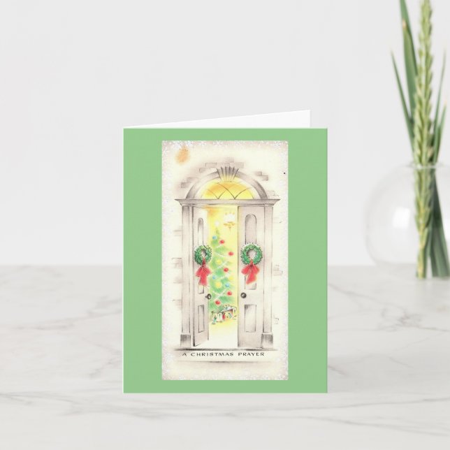 Vintage A Christmas Prayer Christmas Card (Front)