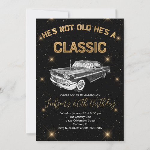 Vintage a Classic Car Birthday Celebrating Party Invitation