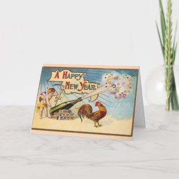 Vintage - A Happy New Year  Card by AsTimeGoesBy at Zazzle