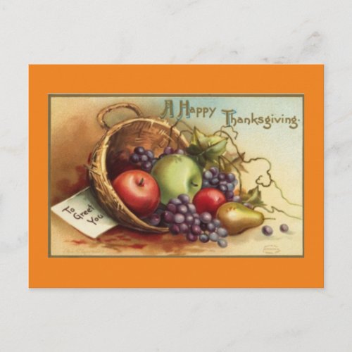 Vintage A Happy Thanksgiving Holiday Postcard