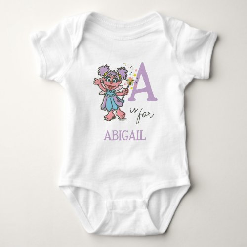 Vintage _ A is for Abby  Add Your Name Baby Bodysuit