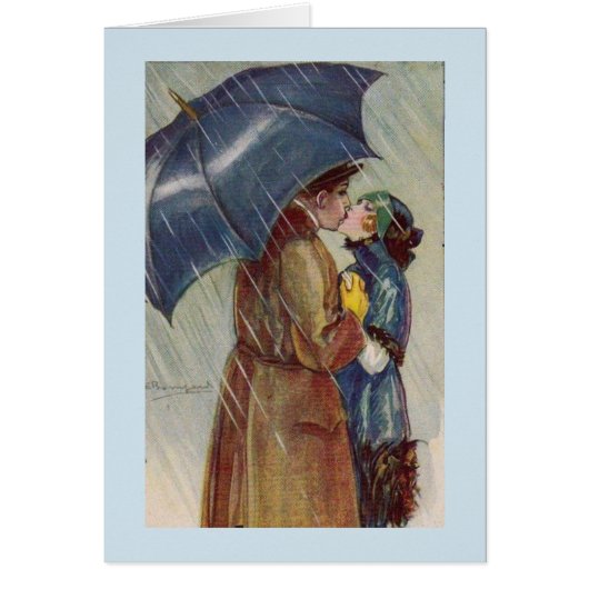 Vintage - A Kiss Under an Umbrella, (Front)