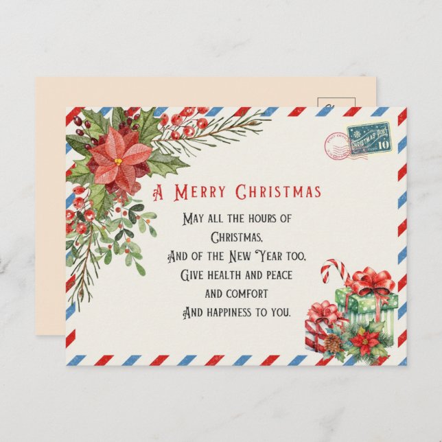 Vintage A Merry Christmas Postcard (Front/Back)