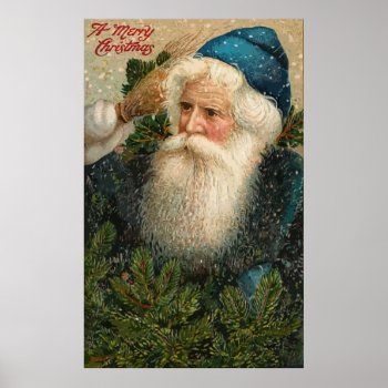 Vintage A Merry Christmas Poster by christmas__gifts at Zazzle