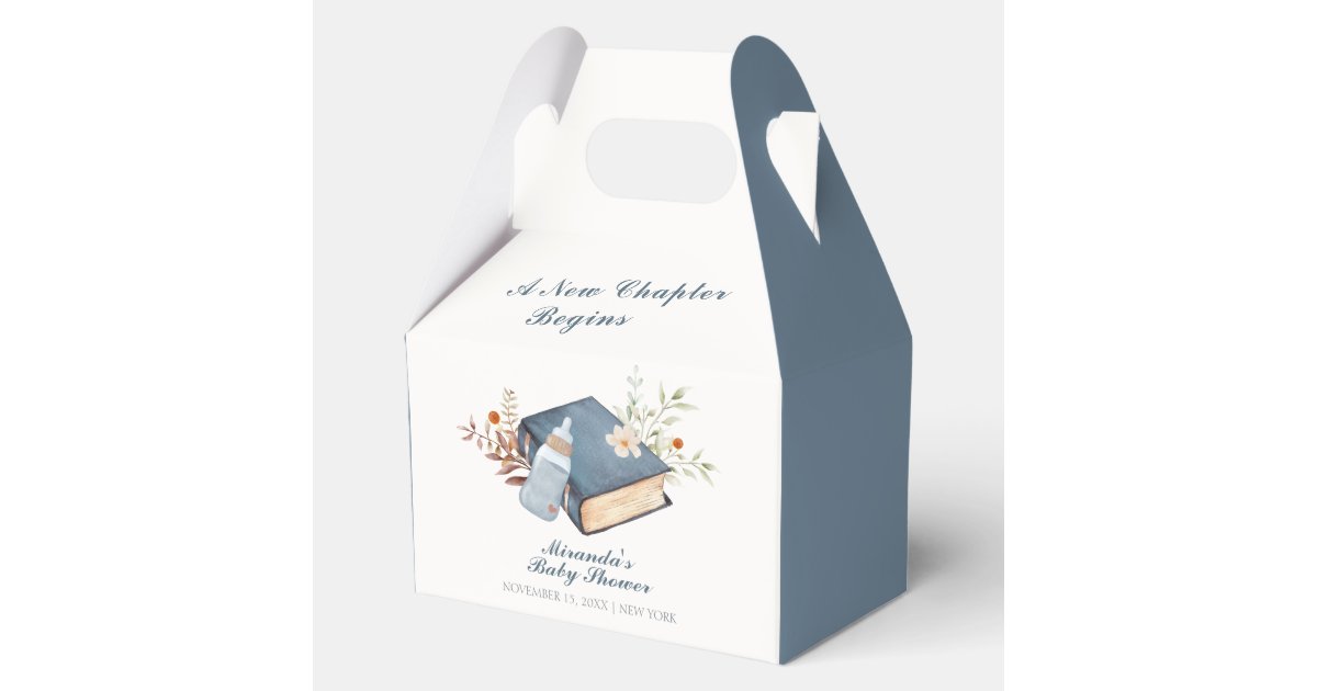Vintage A New Chapter Book Bottle Baby Shower Favor Boxes | Zazzle