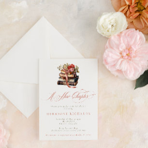 Vintage A New Chapter Bridal Shower Invitation
