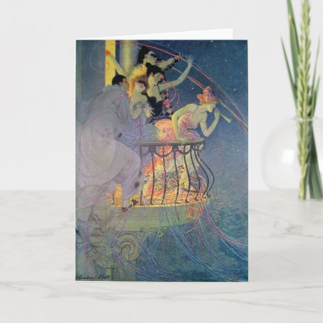 Vintage - A New Year's Party Celebration, Holiday Card (Front)