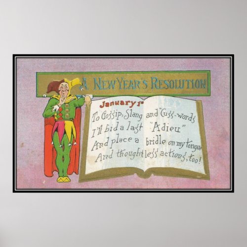 Vintage  A new years resolution _ Poster