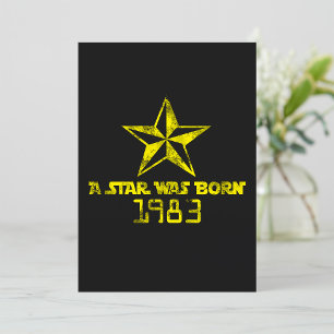 Vintage A Star Was Born 1983 Yellow Star Invitation
