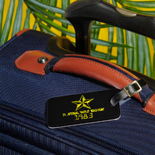 Vintage A Star Was Born 1983 Yellow Star Luggage Tag