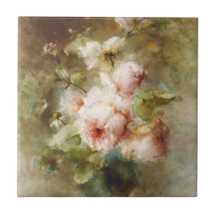 Vintage A vase with Roses  Margaretha Roosenboom Ceramic Tile