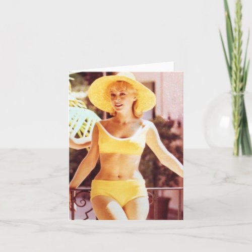 Vintage A Vision in Yellow Note Card