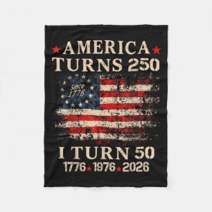 Vintage Aamerica Turns 250 Turn 50 1976 50th Fleece Blanket