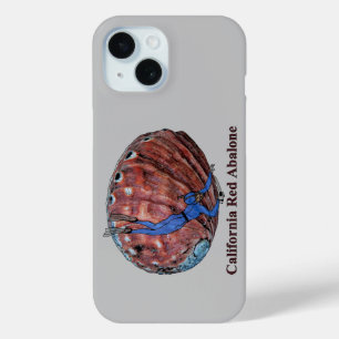 Vintage Abalone Shell with a Freediving Diver URM iPhone 15 Case