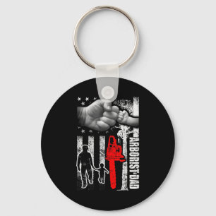 Vintage Aborist Dad American Flag Usa Flag  Keychain
