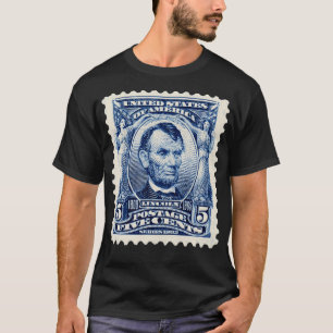 Vintage Abraham Lincoln 1902 Postage Stamp Philat T-Shirt