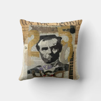 Vintage Abraham Lincoln Collage Throw Pillow – Rus