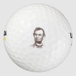 Vintage Abraham Lincoln Portrait Golf Balls