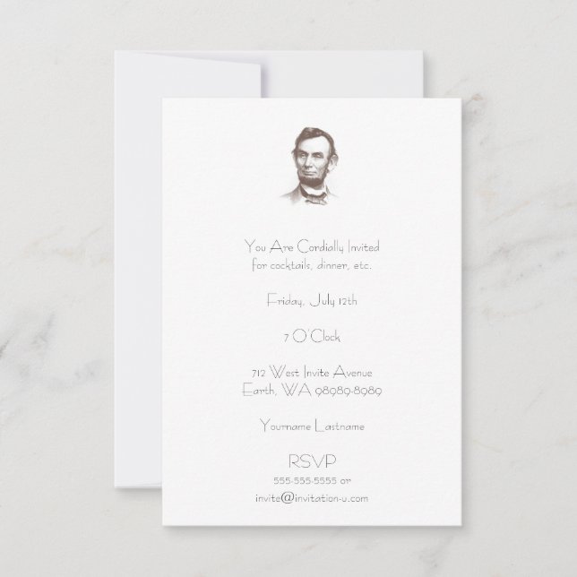 Vintage Abraham Lincoln Portrait Invitation (Front)