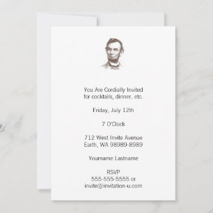 Vintage Abraham Lincoln Portrait Invitation