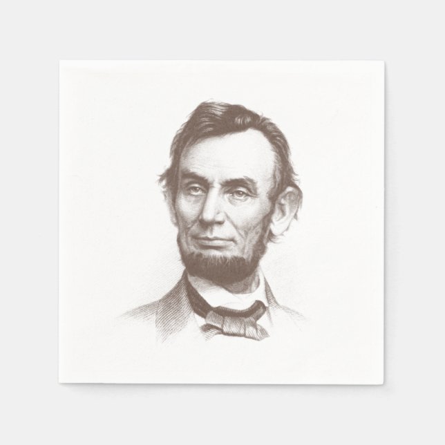Vintage Abraham Lincoln Portrait Paper Napkins (Front)