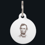 Vintage Abraham Lincoln Portrait Pet Name Tag<br><div class="desc">Abraham Lincoln was the 16th President of the United States, serving from March 1861 until his assassination in April 1865. Lincoln led the United States through its Civil War—its bloodiest war and its greatest moral, constitutional and political crisis. In so doing he preserved the Union, abolished slavery, strengthened the federal...</div>