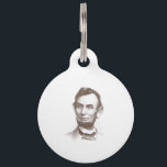Vintage Abraham Lincoln Portrait Pet Name Tag<br><div class="desc">Abraham Lincoln was the 16th President of the United States, serving from March 1861 until his assassination in April 1865. Lincoln led the United States through its Civil War—its bloodiest war and its greatest moral, constitutional and political crisis. In so doing he preserved the Union, abolished slavery, strengthened the federal...</div>