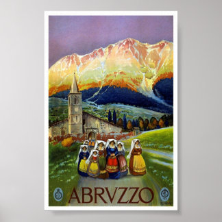 Vintage Abruzzo Italy Travel Classic Poster