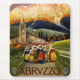 Vintage Abruzzo Italy Travel Mouse Pad