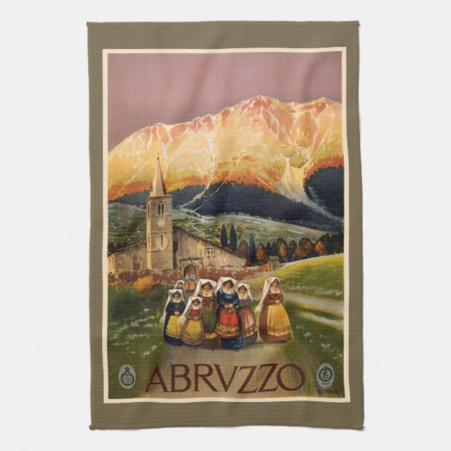 Vintage Abrvzzo Italy hand towel (Vertical)
