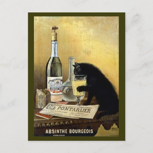 Vintage Absinthe Bourgeois Advertisement Postcard