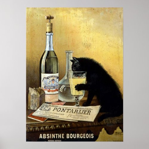 Vintage Absinthe Bourgeois Advertisement Poster